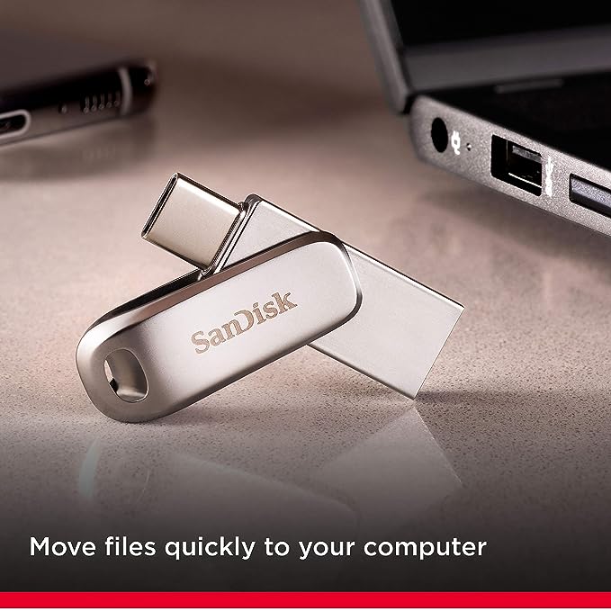 SanDisk Ultra Dual Drive Luxe USB Type C Flash Drive (Silver, 128 GB, 5Y - SDDDC4-128G-I35) SanDisk Ultra Dual Drive Luxe USB Type C Flash Drive (Silver, 128 GB, 5Y - SDDDC4-128G-I35)